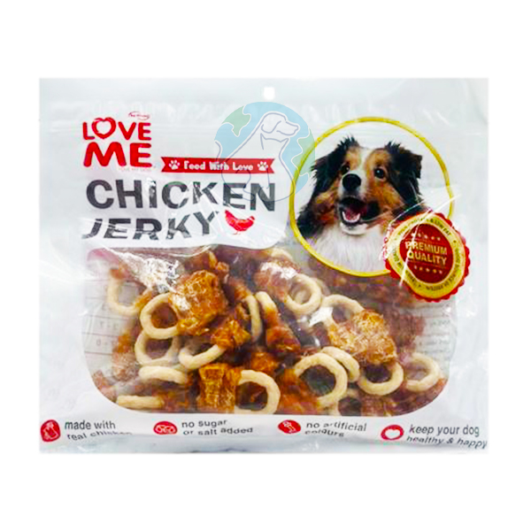 تشویقی سگ 450گرمی Chicken jerky LoveMe